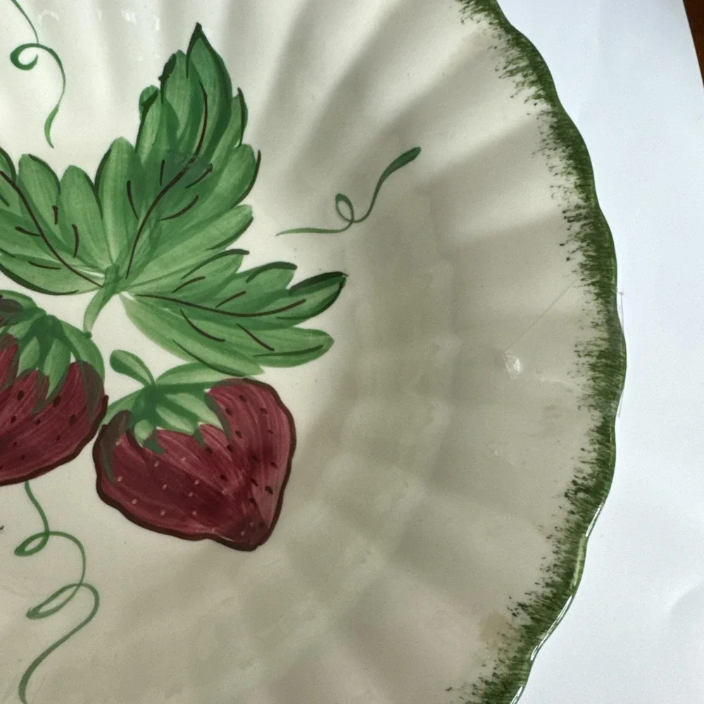 Blue Ridge Southern Pottery Serving Bowl Wild Strawberry‎ Pattern 9.5 inch